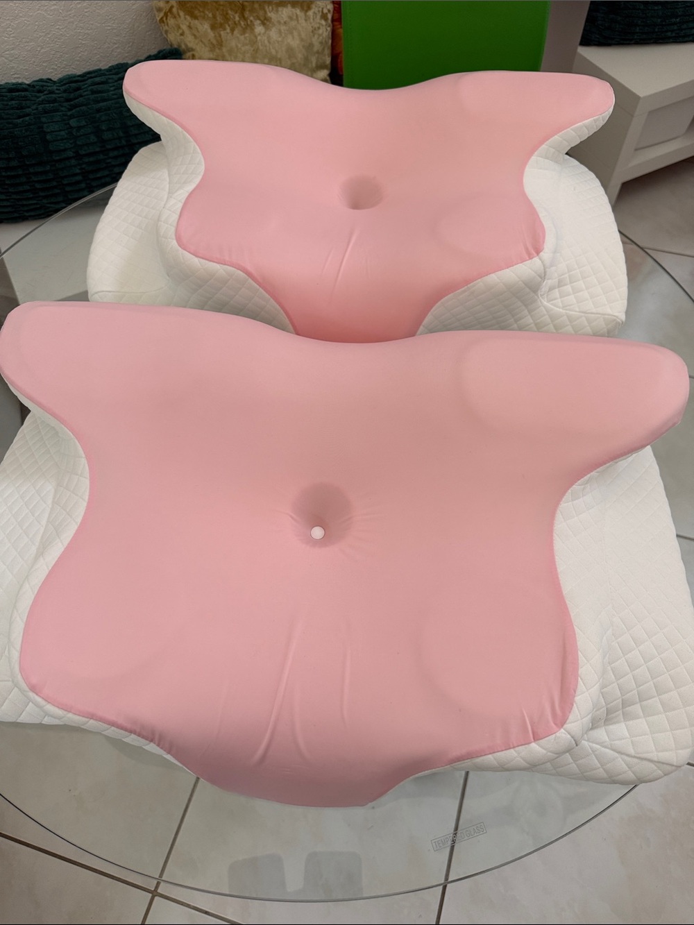 Pink two- Piece neck Support pillow with memory